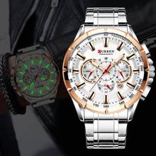 CURREN Мужские часы Топ люксовый бренд кварцевые наручные часы нержавеющая сталь хронограф большие спортивные часы с датой Relogio Masculino 2024 - купить недорого