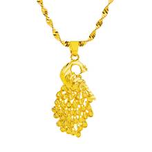 Peacock Shaped Charm Pendant Chain Yellow Gold Filled Girls Womens Pendant Necklace Beautiful Gift Drop Shipping 2024 - buy cheap