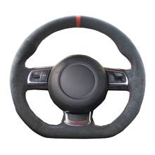 Capa de volante de carro de camurça, revestimento macio, preto, para audi tt tts (8j) 2003-2012 a3 s3 (8p) sportback 2013-2018 2006 2013 r8 (42) 2024 - compre barato