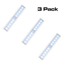 Espow 10 LED IR Infrared Motion Detector Wireless Sensor Lighting Closet Night Battery Lamp Cabinet Wardrobe Light 3 PACK 2024 - buy cheap