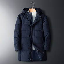 Мужская длинная хлопковая куртка с капюшоном размера плюс 8xl 7xl, брендовая Новая мужская Повседневная зимняя теплая парка, Мужская Толстая куртка, пальто 2024 - купить недорого