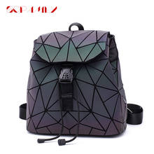 2021 New Women Luminous Backpack School Bag Geometric Small Backpacks For Girl Female Noctilucent Backpack Mochila Dropshipping 2024 - buy cheap