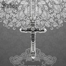 Link Chain Necklace Skull Cross Pave, Fashion silver color Jewelry Collar Vintage Gift For Men Women Boy Girls thomas 2024 - buy cheap