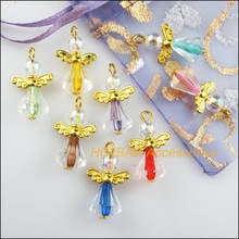 16Pcs Gold Color Wings Mixed Dancing Angel Charms Pendants 14x25mm 2024 - buy cheap