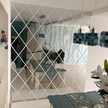 Алмазные треугольники, акриловые зеркальные настенные Стикеры, украшение для дома, 3D наклейки «сделай сам» для гостиной, домашний декор 2024 - купить недорого