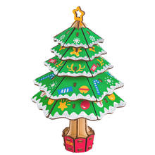 Christmas Tree 3D Wooden Puzzle Handcraft Jigsaw Toys DIY Assembly Kit  Kids Learning Educational Gifts 2024 - buy cheap