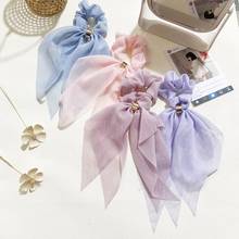 Women Candy Color Scrunchie Solid Long Hair Ribbon Rope Ties For Girls Ponytail Scarf Sweet Elastic Hair Bands Hair Accessories 2024 - buy cheap