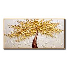 Modern Abstract thick oil gold flower tree living room decor hand-painted oil painting bedroom bedside sofa background no framed 2024 - buy cheap