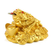 Feng Shui-dinero de sapo de la suerte, moneda china de sapo de Rana Dorada, decoración para el hogar y la Oficina, adornos de mesa, regalos de la suerte 2024 - compra barato