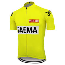 Retro men cycling jersey yellow short sleeve ropa ciclismo mtb jersey highway bike clothing Triathlon bicycle clothes 2024 - buy cheap