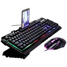 Gaming Keyboard and Mouse Combo G700 104 Keys Wired Ergonomic LED Backlit PC Gaming Keyboard Mouse Set for PC Gamer 2024 - buy cheap