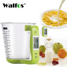Walfos Электронные измерительные чашки Кухня Еда весы с ЖК-дисплей Дисплей цифровой стакан хост-весят Температура измерительные чашечки 2024 - купить недорого