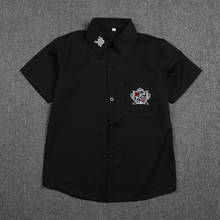 Uniforme japonés Jk para estudiantes, camisa negra de manga corta con cuello en V para niñas, uniformes de escuela secundaria, Tops de vestir escolares, S-XL, 2020 2024 - compra barato