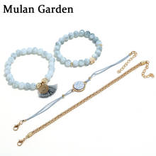 M & g boho grânulos de cristal multicamadas charme pulseiras para as mulheres grânulos de ouro borla pulseiras conjunto de jóias de casamento acessórios 2024 - compre barato