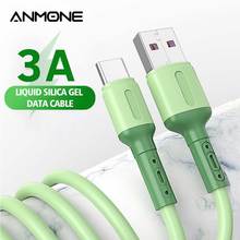 ANMONE 3A Type C USB Cable For oneplus 8 pro Liquid Soft Silicone Micro Type-C Charger Data Cord Super Fast Charge Charging Wire 2024 - buy cheap