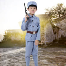 blue Eighth Route Army costumes Army Suit vintage Soldiers cosplay for children chinese vinateg historical clothing 2024 - buy cheap