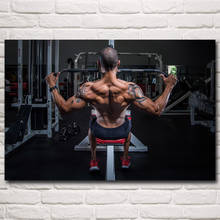 Foocame exercício músculos musculação fitness esportes modelo arte posters e cópias de seda ginásios decoração fotos pintura de parede 2024 - compre barato