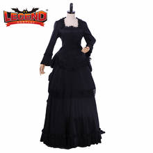 Cosplay lenda vitoriano agasalho vestido de guerra civil do século 18th vingate gothic preto vestido de baile feito sob encomenda h001 2024 - compre barato