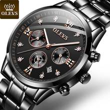 Relogio Masculino 2020 Sport Black Chronograph Mens Watches Top Brand Luxury Full Steel Quartz Watch Men Waterproof Wristwatch 2024 - buy cheap