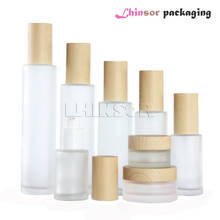 5pcs/lot Wood Grain Cover Frosted Glass Spray Press Pump Bottle  Lotion  Bottles Cream Jars  Empty Cosmetic Packing Containers 2024 - buy cheap