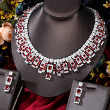 GODKI-Conjunto de joyería de lujo de alta gama para mujer, juego de collar y pendientes de boda, circón cúbico, conjunto de joyería nupcial de Dubái, 2022 2024 - compra barato