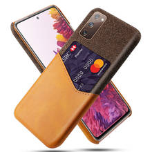 Funda de negocios delgada con ranura para tarjeta para Samsung Galaxy S20 FE Note 20 Ultra A70 A50 A30 A40 A20 A10 A21S A31 A41 A51 A71 M31 M51 2024 - compra barato