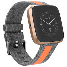 Correa de muñeca de lona duradera para Fitbit Versa/ Versa 2/ Versa Lite, repuesto de pulsera deportiva, correas de reloj 2024 - compra barato