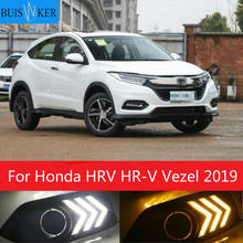 2PCS LED Daytime Running Light For Honda HRV HR-V Vezel 2019 Yellow Turn Signal Function 12V Car DRL Fog Lamp Decoration 2024 - buy cheap