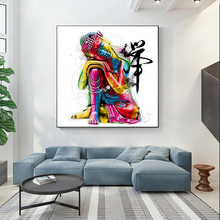Graffiti Canvas Buddha Art Picture Poster and Print Wall Art Colorful Buddha Statue Wall Art Pictures for Living Room Home Decor 2024 - buy cheap
