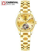 CARNIVAL Brand Women Fashion Automatic Watches Ladies Waterproof Gold Silver Hollow Mechanical Wristwatch Clock Relogio Feminino 2024 - buy cheap