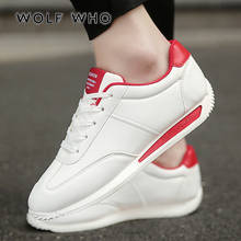 WOLF WHO Men's Sneakers White Shallow Light Leather Shoes For Men Breathable Lace Up Walking Male Casual Shoes buty meskie X-163 2024 - buy cheap