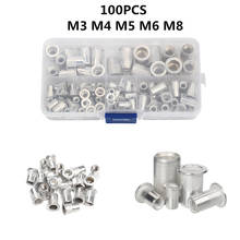 100PCS M3 M4 M5 M6 M8 Aluminum Rivet NutsInsert Rivets Multi Size Flat Head Rivet Nuts Mix Set 2024 - buy cheap