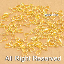 100 Pcs 925 Sterling Silver Gold Color Bail Pinch Connection Jewelry Findings Necklace Pendant DIY Making Component 2024 - buy cheap