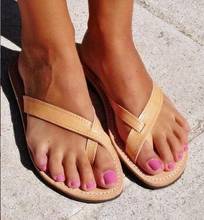 Summer Flat Sandals For Women Flip Flops Casual Ankle Buckle Flats Shoes Woman Plus Size 35-43 Comfortable Female Beach Sandals 2024 - buy cheap