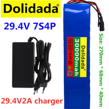 Pacote de bateria de íon de lítio, para bicicleta elétrica, monociclo elétrico, scooter, cadeira de rodas + carregador, 7s4p 24v, 28ah, 29.4v 2024 - compre barato