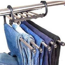 5-in-1 Anti-slip Clothes Pants Hanger Wardrobe Jeans Retractable Storage Organizer Rack 2019 2024 - buy cheap
