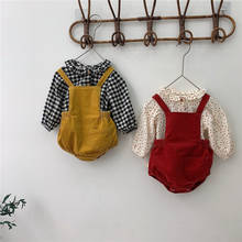 Macacão de bebê novo outono inverno veludo macacões coreano crianças outfits bebê meninas roupas casuais algodão recém-nascido macacão geral 2024 - compre barato