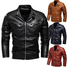 Chaquetas de cuero de alta calidad para hombre, chaqueta clásica de vaquero para motocicleta, más abrigos gruesos de terciopelo, ropa de marca 2024 - compra barato