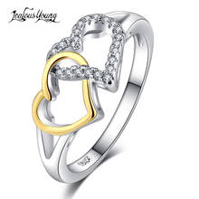 Модные кольца с кристаллами в форме сердца, кольцо на палец золотого цвета, обручальное кольцо, кольца с кубическим цирконием для женщин, подарок на вечеринку 2024 - купить недорого