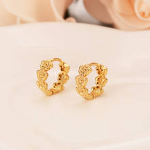 cute Women's Round hoop Earrings 24K Gold Color  Earring For Mens Girls Boys Fashion Kids Children Jewelry wedding party  gifts 2024 - buy cheap