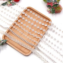 2y/lot Multi-style ABS Plastic Inlaid Imitation Diamond Pearl Beads Chain for DIY Wedding  Party Decoration Costume Accessories 2024 - buy cheap