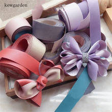 Kewgarden Handmade Tape DIY Bow Hair Accessories Double Sided Two Colors Satin Ribbons 25mm 1" 35mm Packing Riband 5 Meters 2024 - buy cheap