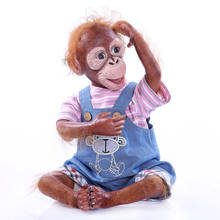 Кукла реборн Macaco силиконовая виниловая orangutans 21 дюйм 52 см Реалистичная обезьяна игрушки для детей подарок 2024 - купить недорого