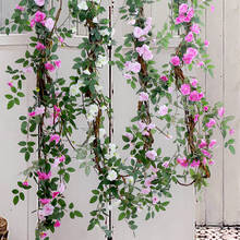 170cm Silk Roses Ivy Vine Long Artificial Flowers With Green Leaves DIY Hanging Wall Garland Rattan Wedding Home Decoration 2024 - buy cheap