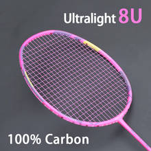 Raquete de badminton super leve e carbono, raquete de treinamento profissional com sacos, 32lbs g5, 18kg, 100% 2024 - compre barato