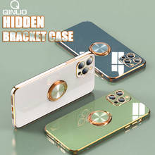 Luxury Plating Magnetic Holder Phone Case For iPhone 12 Mini 11 Pro Xs Max X XR 7 8 Plus SE 2020 Hand Ring Bracket Silicon Cover 2024 - compre barato
