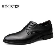 2020 Black Business Formal Shoes Genuine Leather Men Oxford Leather Men Shoes Casual Breathable Wedding Dress Office Shoes 2024 - buy cheap