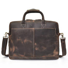 Vintage Natural Real Leather Office Handbag Men's Messenger Bag Genuine Leather Crossbody Bag Men Male Shoulder Bag Briefcases 2024 - buy cheap