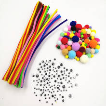 Varitas de felpa coloridas para niños, pompones de Ojos de Google wggle, DIY, Montessori, artesanía, Pipe, matemáticas, contar, educación, palo, rompecabezas, juguete 2024 - compra barato