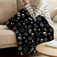 Throw Blanket Black Skull Head And Cat Throw Blanket Soft Warm Flannel Blanket Flannel Blanket 2024 - buy cheap